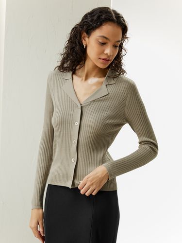 LILYSILK Cardigan Collettre À Revers Cranté 100% Soie Filée Lavable En Machine Léger Et Résistant Aux Rides S - LILYSILK - Modalova