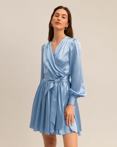 LILYSILK Robe Soie Avec Plis En Cascade Manche Ballon Naturellement Antibactérien Robe XL - LILYSILK - Modalova