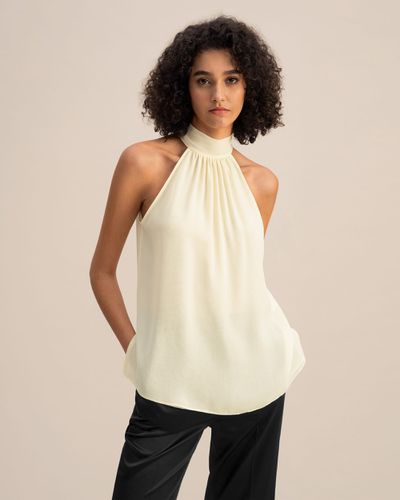 LILYSILK Top En Soie Col Licou, Coupe Décontractée 100% Soie Pure Élégance Intemporelle Et Style Sophistiqué 48 - LILYSILK - Modalova