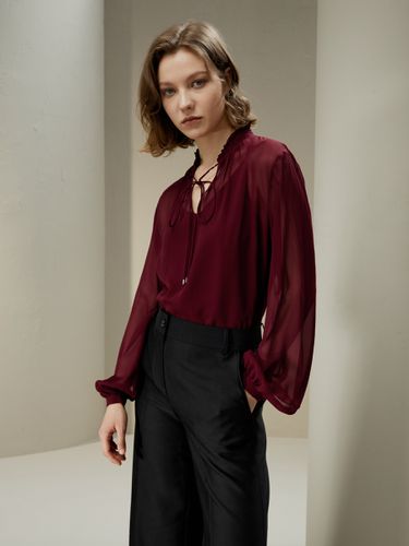 LILYSILK Blouse En Soie Encolure Popover, Coupe Régulière Georgette Semi-Transparent Sans Produits Chimiques Nocifs M - LILYSILK - Modalova