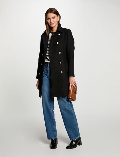 Manteau long ceinturé noir femme - Morgan - Modalova