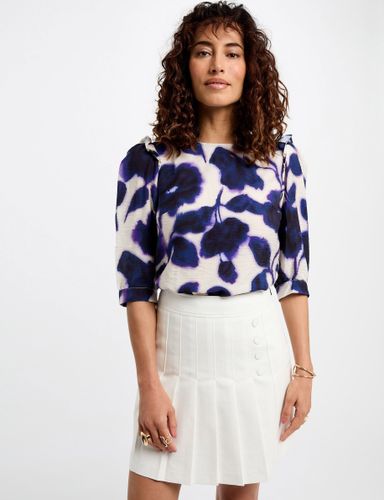 Jupe courte plissée blanc femme - Morgan - Modalova