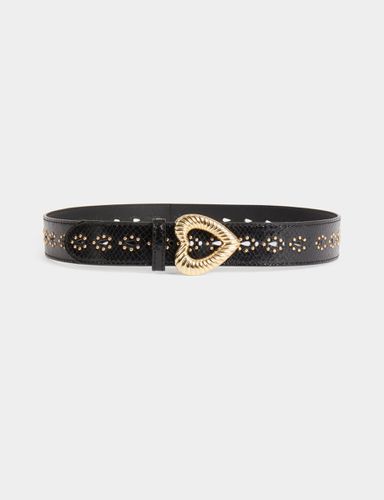 Ceinture croco boucle coeur - Morgan - Modalova