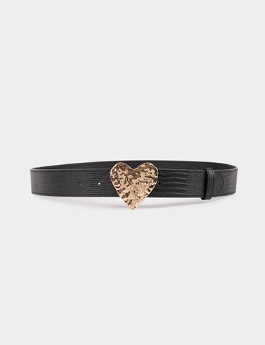 Ceinture croco boucle coeur - Morgan - Modalova