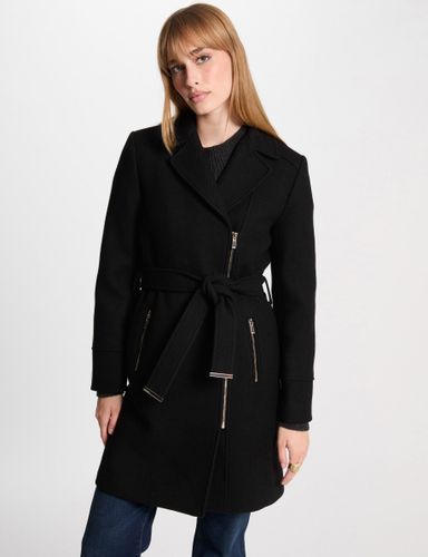 Manteau long ceinturé noir femme - Morgan - Modalova