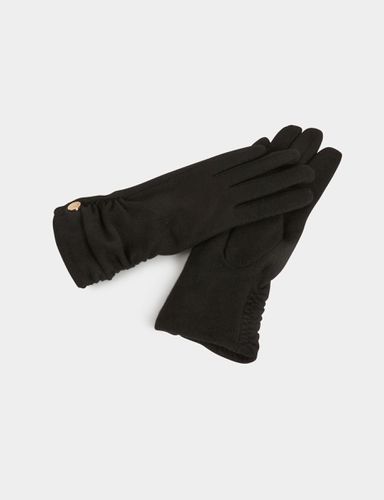 Gants détails plissés noir femme - Morgan - Modalova