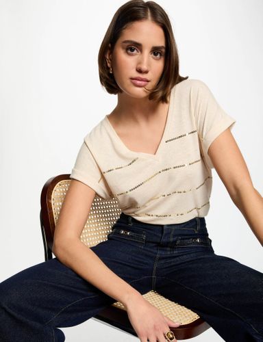 T-shirt manches courtes creme femme - Morgan - Modalova