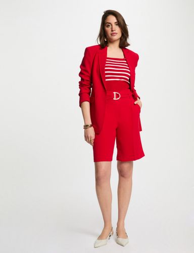 Bermuda droit à pinces rouge femme - Morgan - Modalova