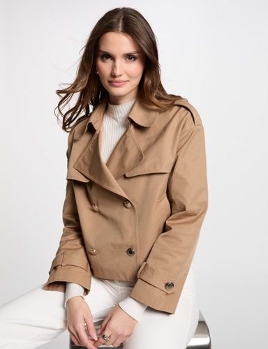 Trench court boutonné camel femme - Morgan - Modalova