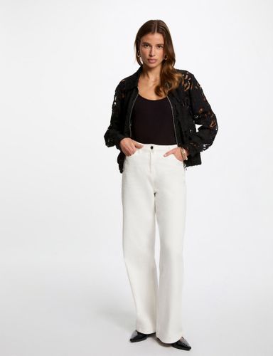 Blouson court dentelle noir femme - Morgan - Modalova