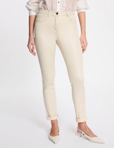 Jeans slim irisé ivoire femme - Morgan - Modalova