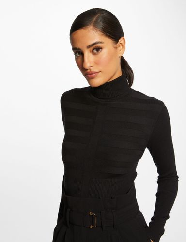 Pull col roulé ajusté noir femme - Morgan - Modalova