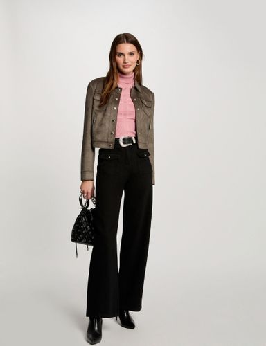 Blouson suédine boutonné - Morgan - Modalova
