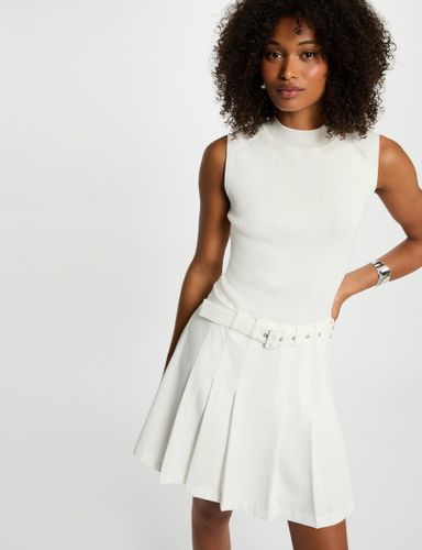 Robe courte droite bas plissé - Morgan - Modalova