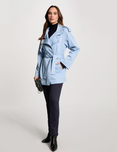 Trench court fluide bleu ciel femme - Morgan - Modalova