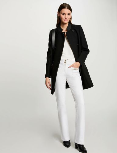 Manteau long boutonné noir femme - Morgan - Modalova