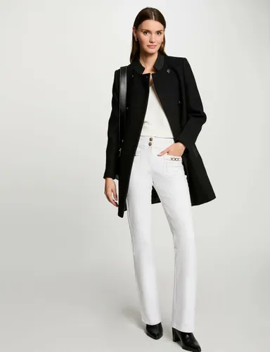 Manteau long boutonné noir femme - Morgan - Modalova