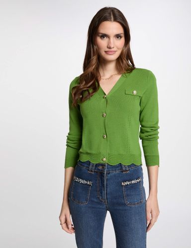 Gilet col en V vert anis femme - Morgan - Modalova