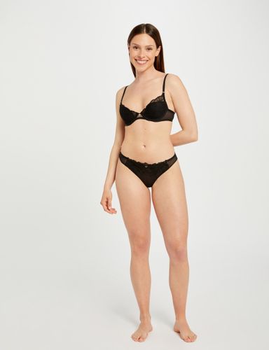Tanga en dentelle noir femme - Morgan - Modalova