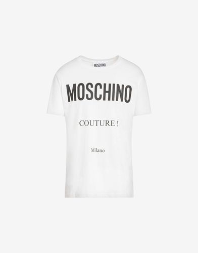 T-shirt En Coton Avec Impression Couture - Moschino - Modalova