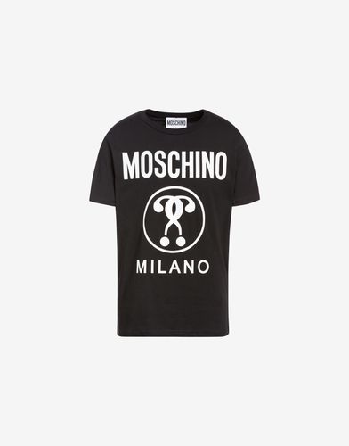 T-shirt En Coton Avec Logo Double Question Mark - Moschino - Modalova