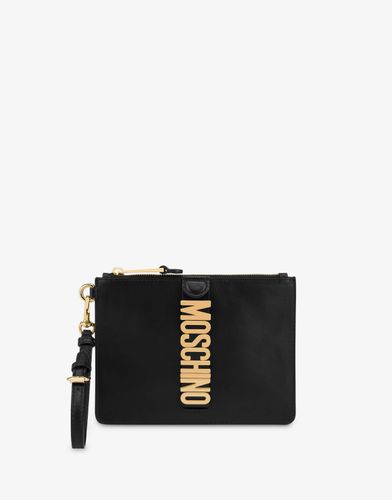 Pochette En Peau De Veau Couture Motard - Moschino - Modalova