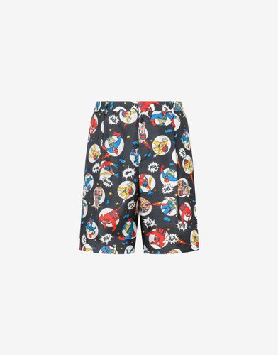 Bermuda En Sergé Cartoon All-over - Moschino - Modalova