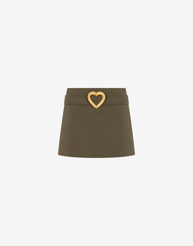 Mini-jupe En Drap De Coton Heart Buckle - Moschino - Modalova
