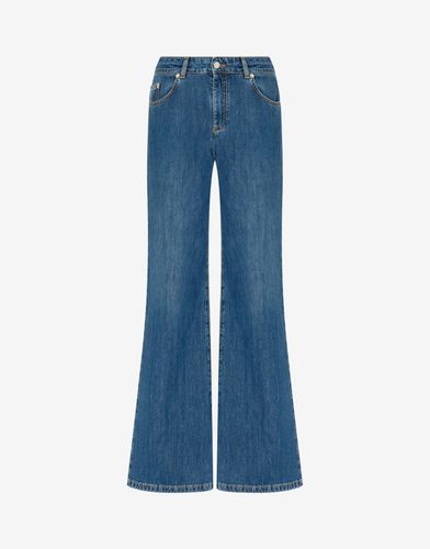 Pantalon En Denim Ring Bleu - Moschino - Modalova