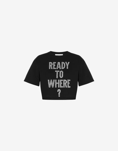 T-shirt En Jersey Ready To Where? - Moschino - Modalova