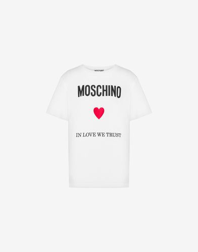 T-shirt En Jersey Biologique In Love We Trust - Moschino - Modalova
