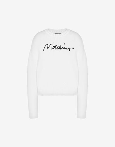 Pull En Coton Mélangé Logo Embroidery - Moschino - Modalova