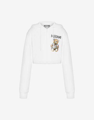 Sweat-shirt Cropped Drawn Teddy Bear - Moschino - Modalova