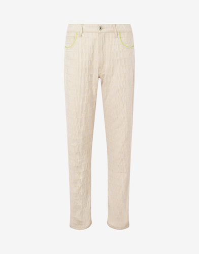 Pantalon En Mélange De Coton Et Viscose Allover Logo - Moschino - Modalova