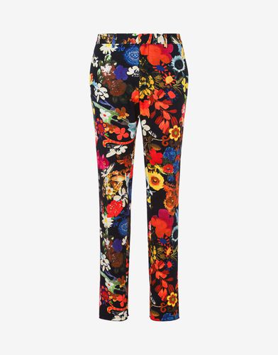 Pantalon En Bull Allover Flowers - Moschino - Modalova