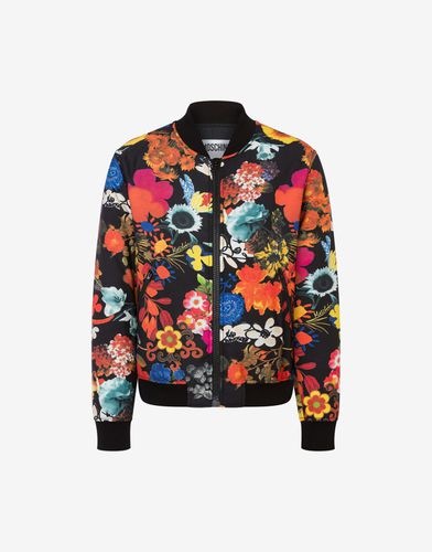 Bomber En Nylon Allover Flowers - Moschino - Modalova