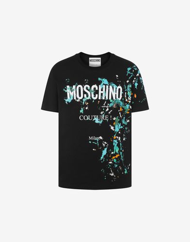 T-shirt In Jersey Biologique Painted Effect - Moschino - Modalova