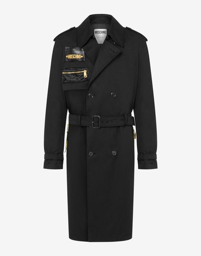 Trench En Toile De Coton Multipockets - Moschino - Modalova