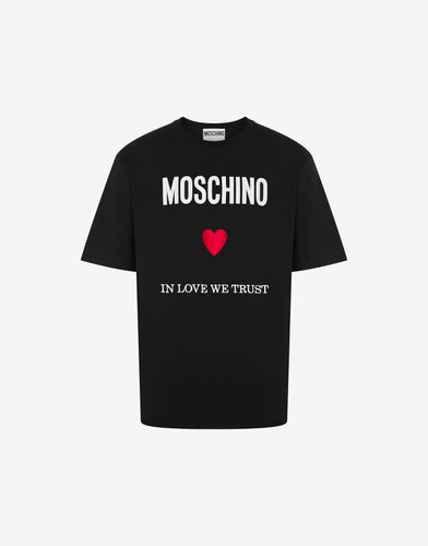T-shirt En Jersey Biologique In Love We Trust - Moschino - Modalova