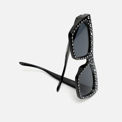 Sparkly lunettes de soleil carrées avec strass et monture en acétate - MISAKO - Modalova