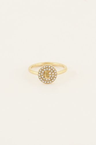 Bague à initiale avec strass | - My jewellery - Modalova