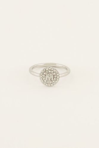 Bague à initiale avec strass | - My jewellery - Modalova