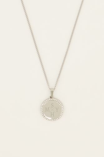Chaîne courte avec breloque ronde à strass | - My jewellery - Modalova