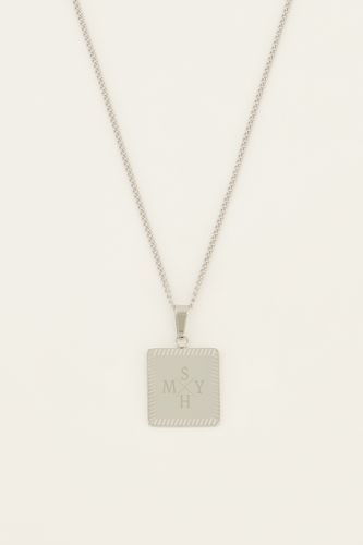 Collier long et médaillon carré à graver Atelier | - My jewellery - Modalova