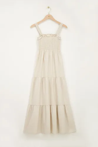 Robe longue aspect lin | - My jewellery - Modalova