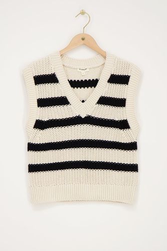 Pull sans manches rayé et avec col V | - My jewellery - Modalova