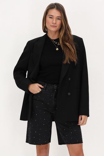 Bermuda en denim avec strass | - My jewellery - Modalova