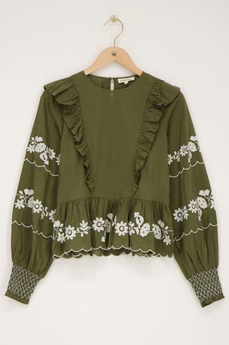 Blouse foncé avec broderie blanche | - My jewellery - Modalova