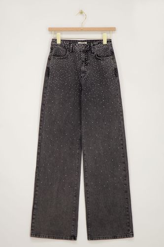 Jean large avec strass | - My jewellery - Modalova