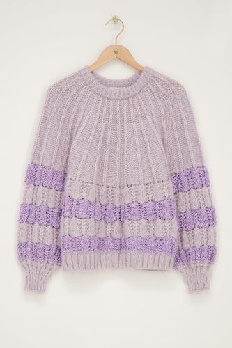 Pull en maille lilasà rayures | - My jewellery - Modalova